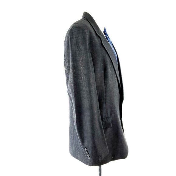 Hart Schaffner Marx Silver Trumpeter Wool 2 Button Blazer 44R Gray Plaid Windowp - Picture 6 of 11